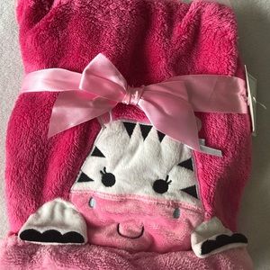 NEW Bright Pink Minky Zebra blanket
